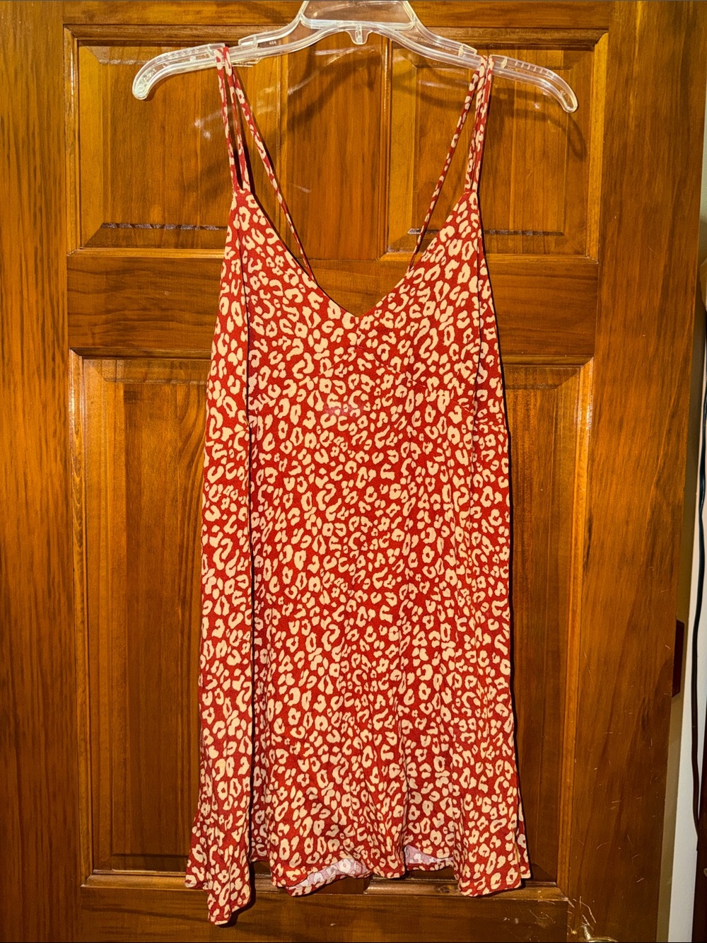PacSun Red Leopard-Print Slip Dress